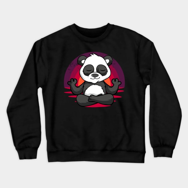 Yoga Panda Crewneck Sweatshirt by RockReflections